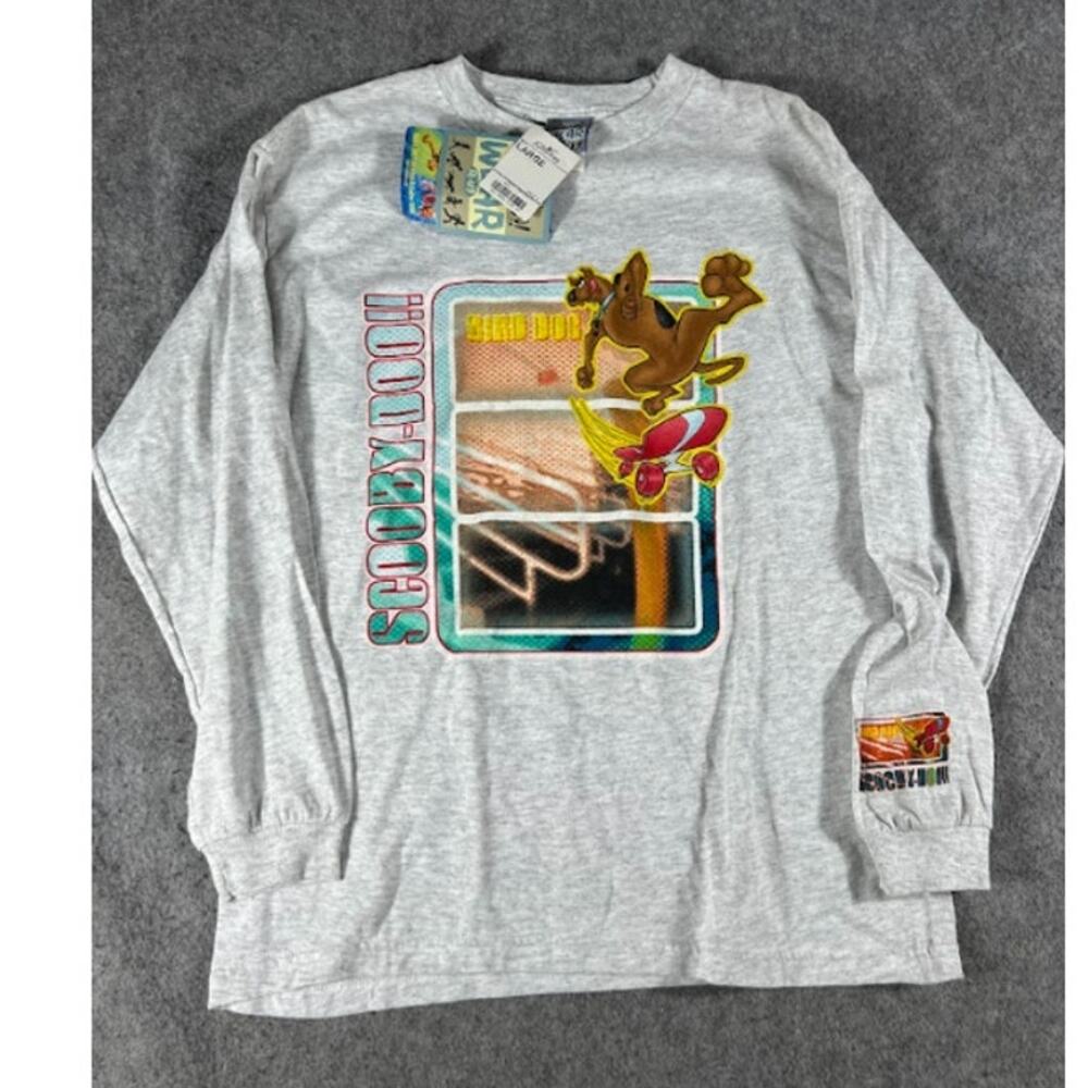 Vintage Y2K Scooby Doo Skateboarding Long Sleeve Shirt Mens Large Deadstock NWT